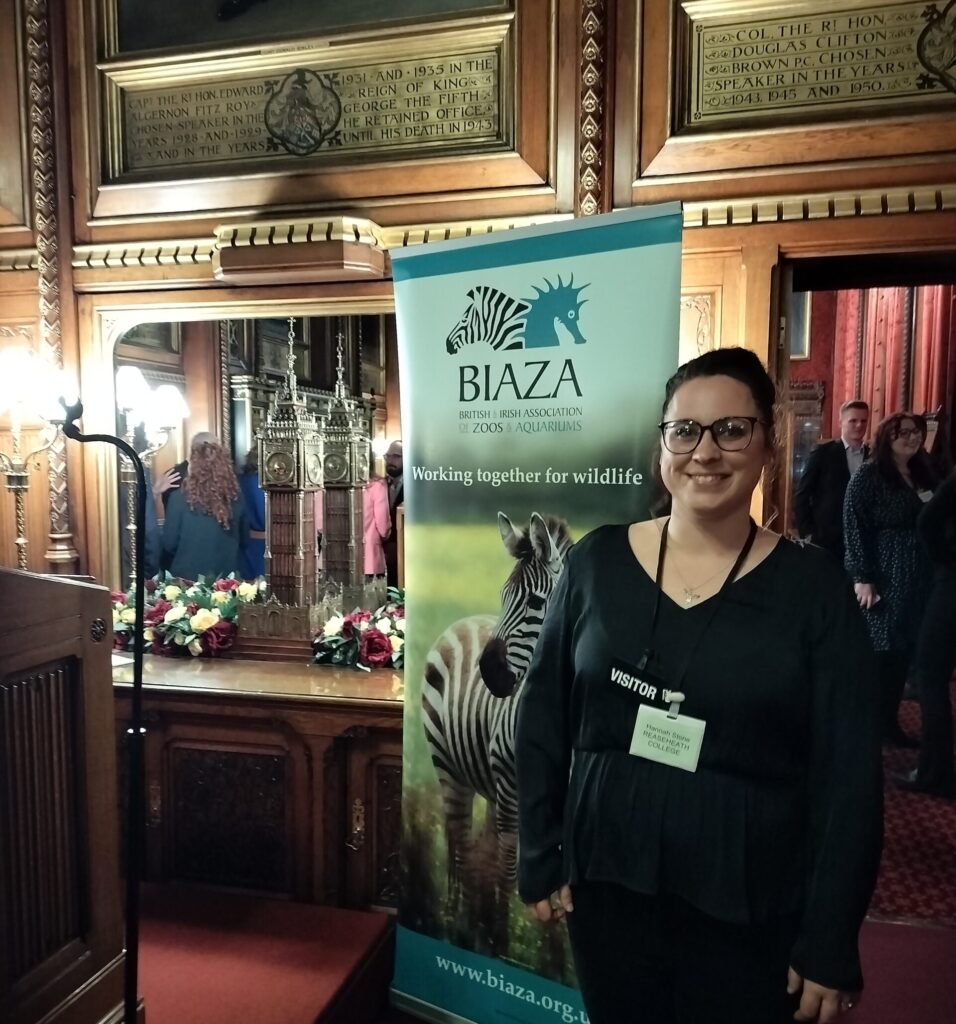Hannah heads to Parliament to highlight native species. - Reaseheath Zoo